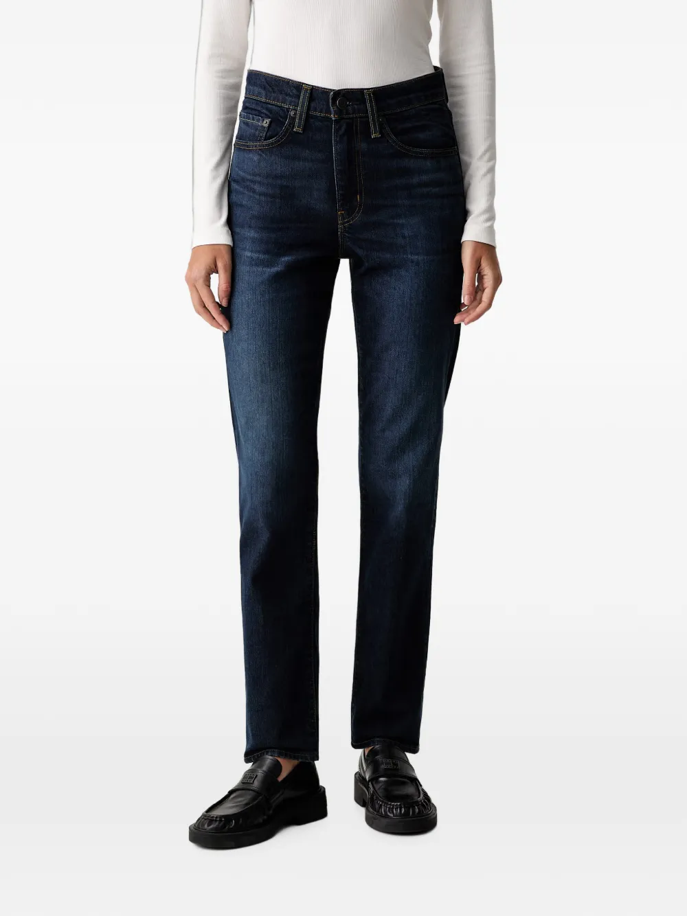 Levi's Logo-patch Straight-leg Jeans In Blue
