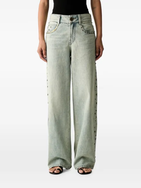 Miss Sixty stud-embellished wide-leg jeans