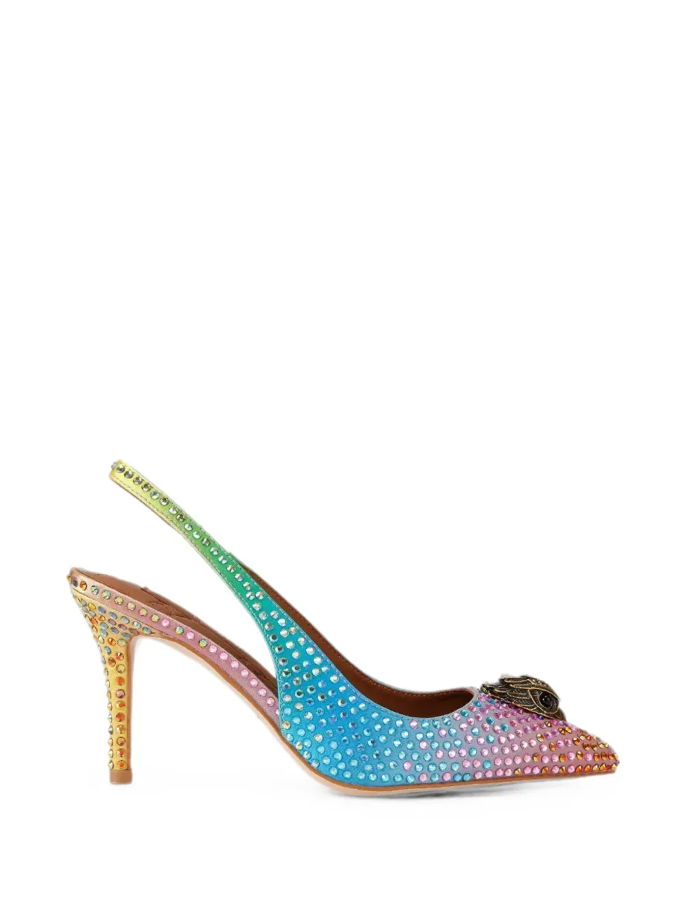 Kurt Geiger London crystal-embellished Eagle-head pumps Blauw