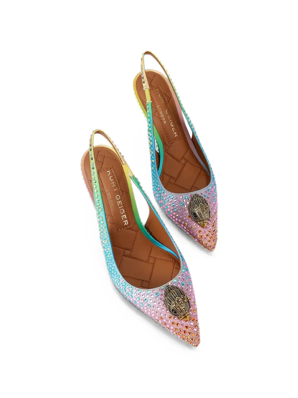 Kurt Geiger London crystal-embellished Eagle-head pumps Blauw