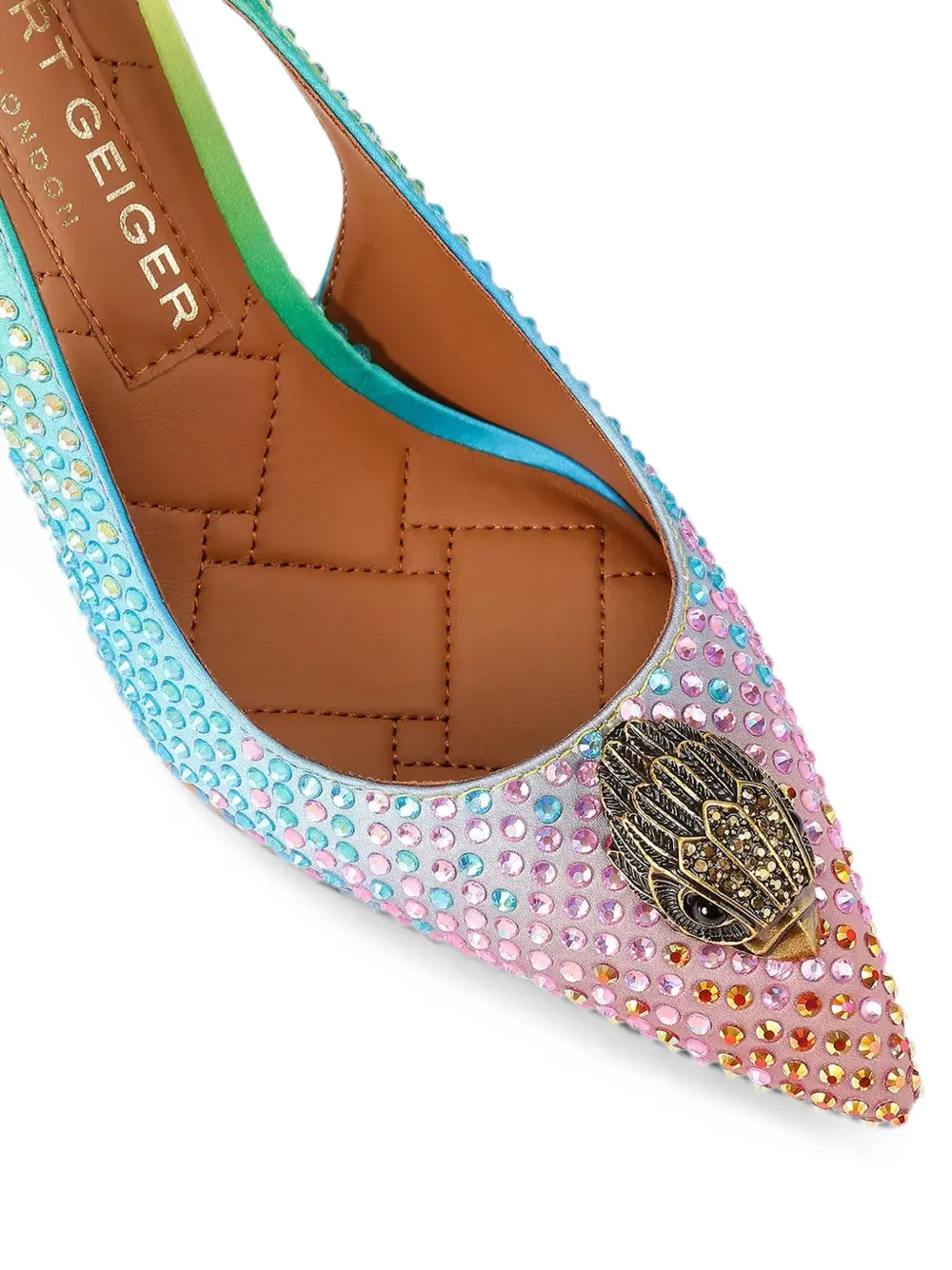 Kurt Geiger London crystal-embellished Eagle-head pumps Blauw