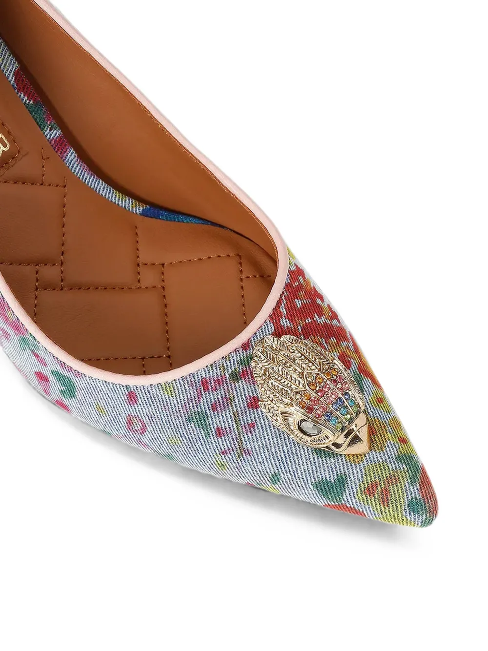 Kurt Geiger London floral-print crystal-embellished pumps Blauw