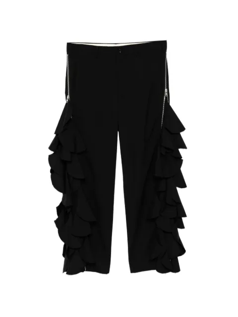 Comme des Garçons Homme Plus ruffled zip-detail trousers