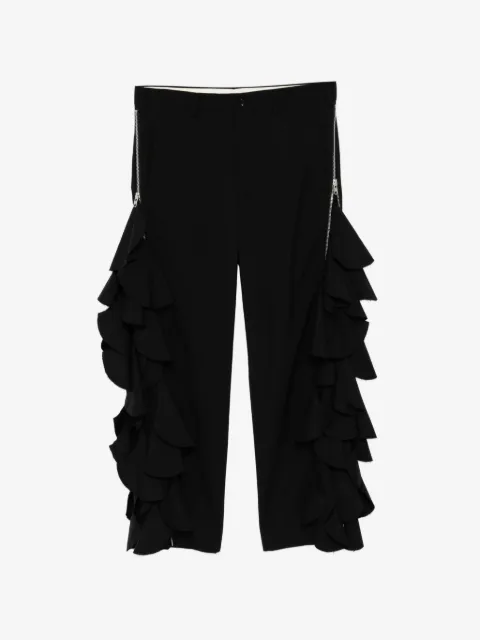 Comme des Garçons Homme Plus ruffled zip-detail trousers