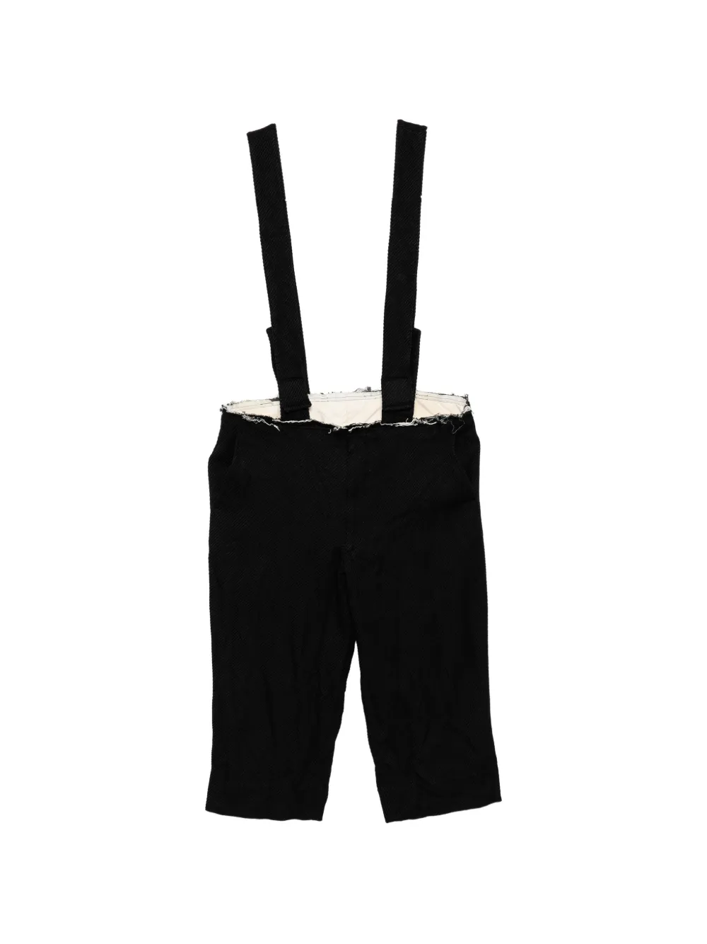 Comme des Garçons Homme Plus frayed-edge suspender trousers - Nero