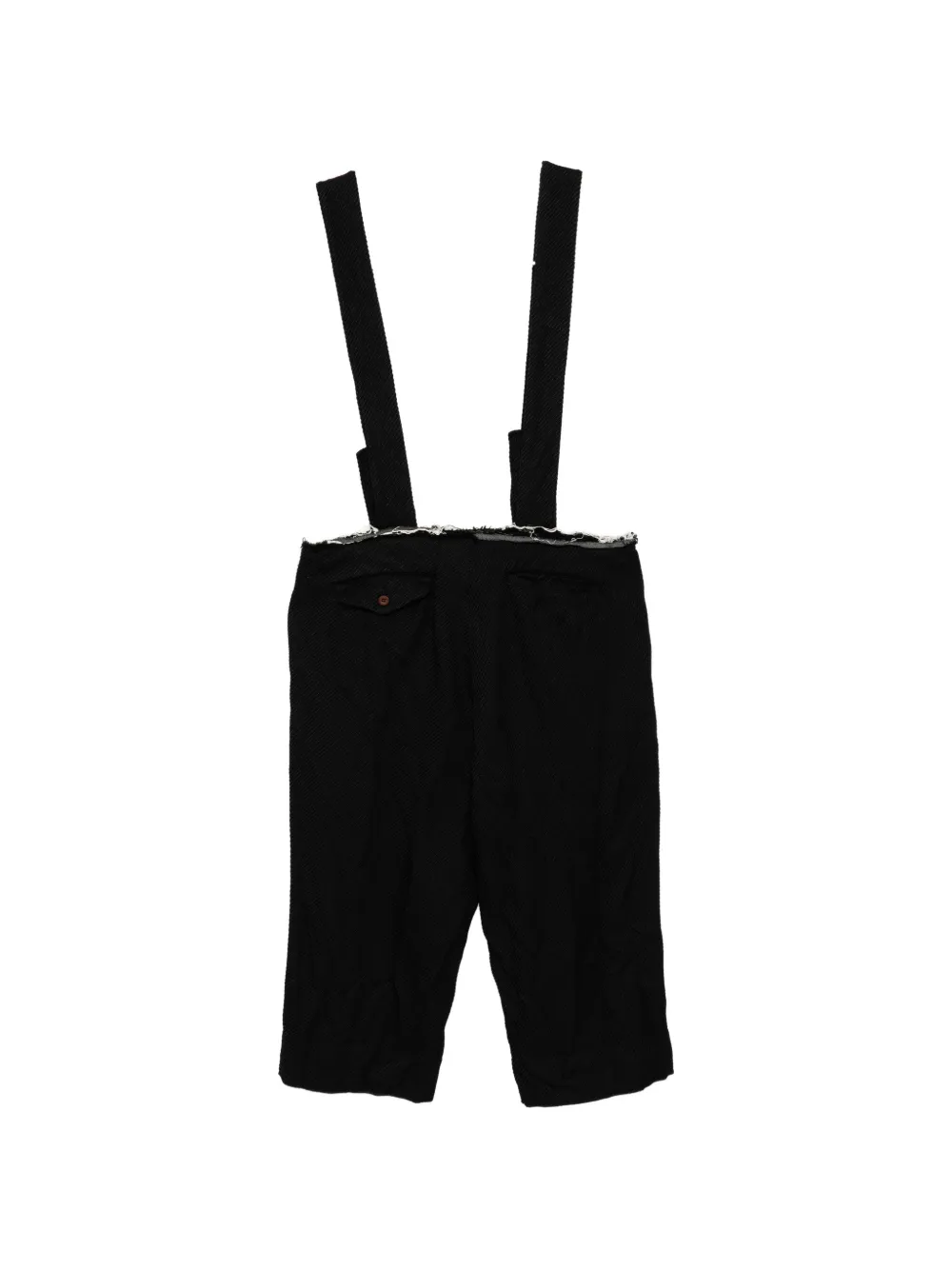 Comme des Garçons Homme Plus Broek met franje en bretels Zwart