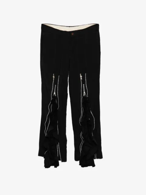 Comme des Garçons Homme Plus ruffled zip-detail trousers