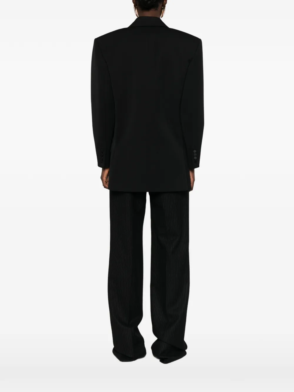 Saint Laurent double-breasted peak-lapels blazer Zwart