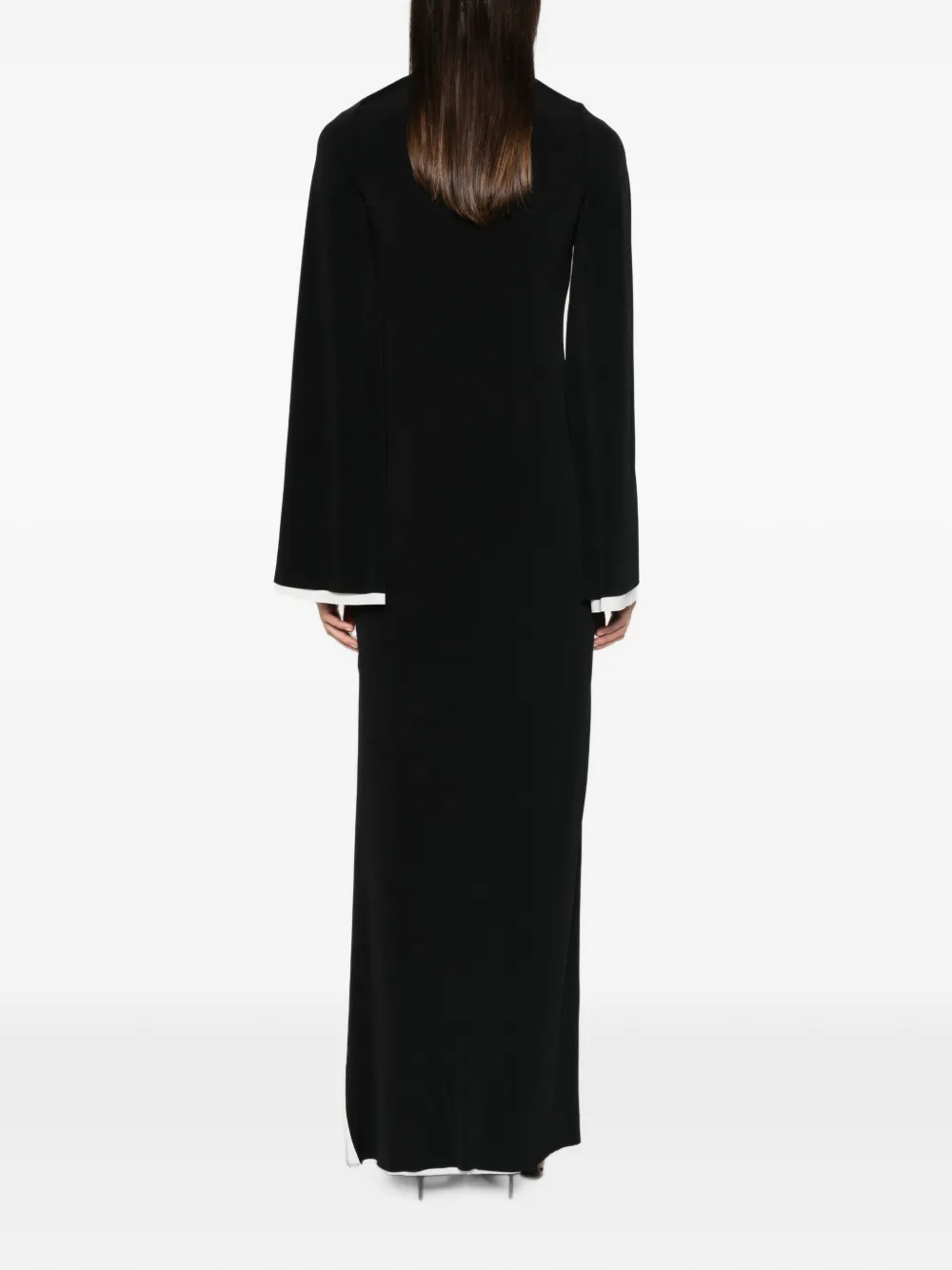 DARKPARK Jenna maxi-jurk met lange mouwen en manchetten met split Zwart