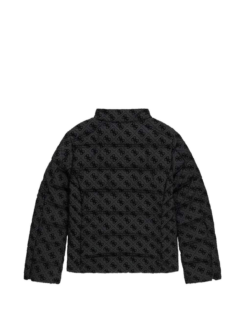 guess kids logo-print quilted jacket Zwart