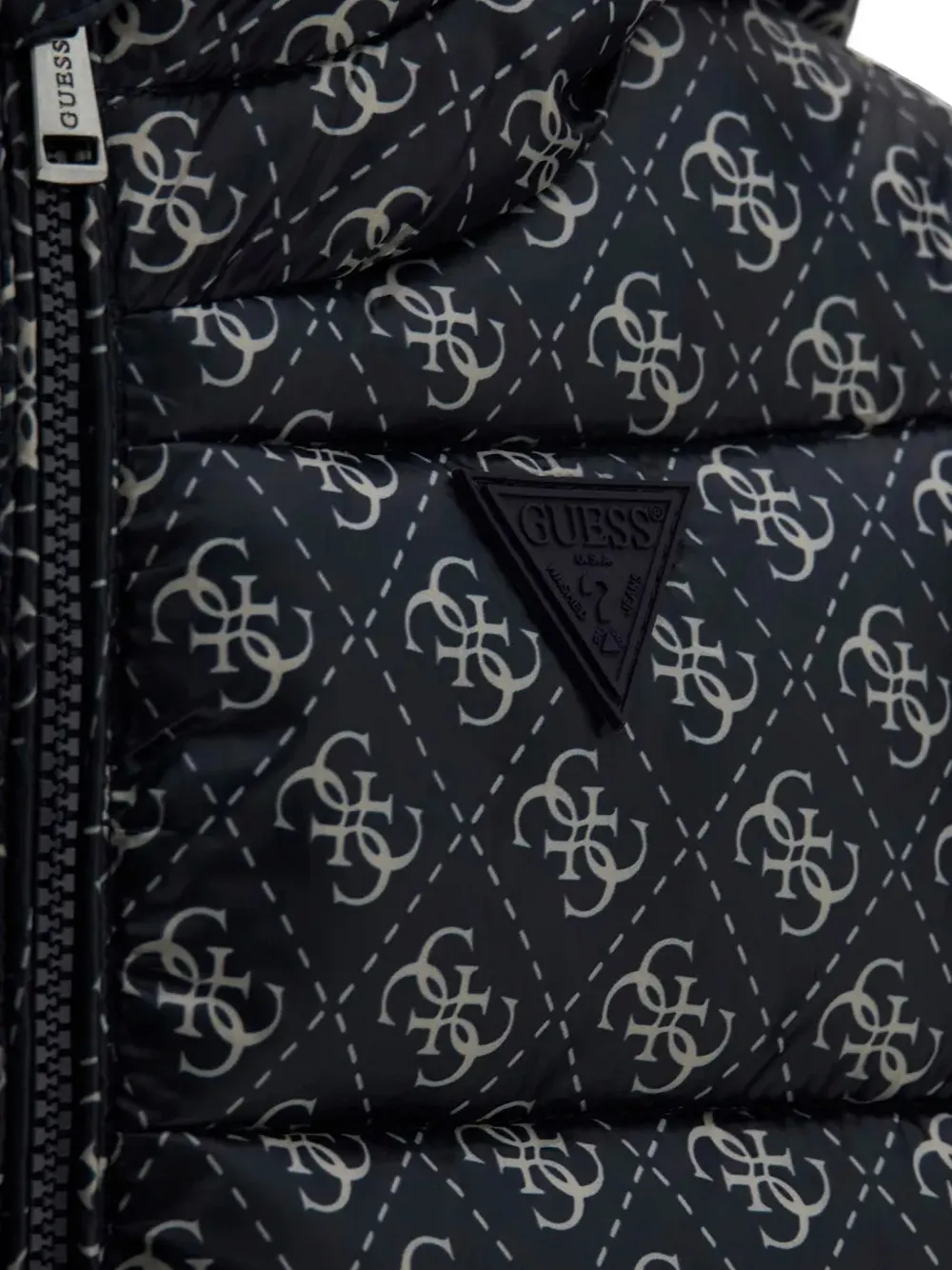 guess kids Gewatteerd jack met logoprint Zwart