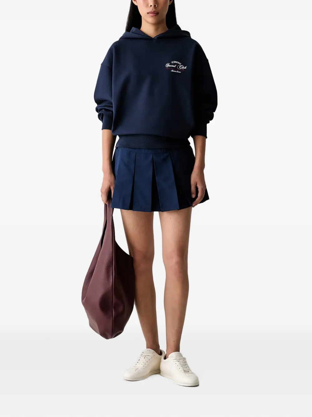 Iceberg Hoodie met geborduurd logo Blauw