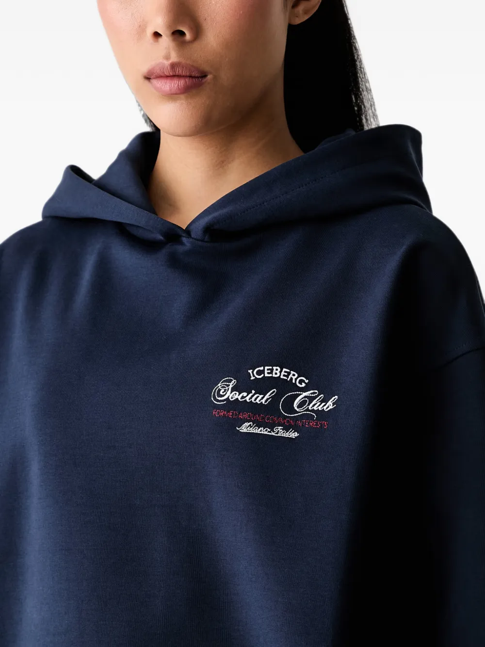 Iceberg Hoodie met geborduurd logo Blauw