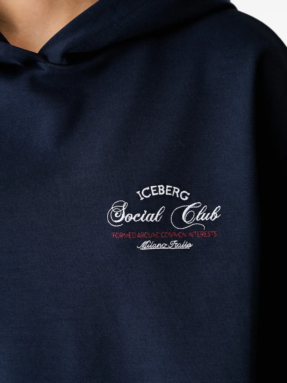 Iceberg Hoodie met geborduurd logo Blauw
