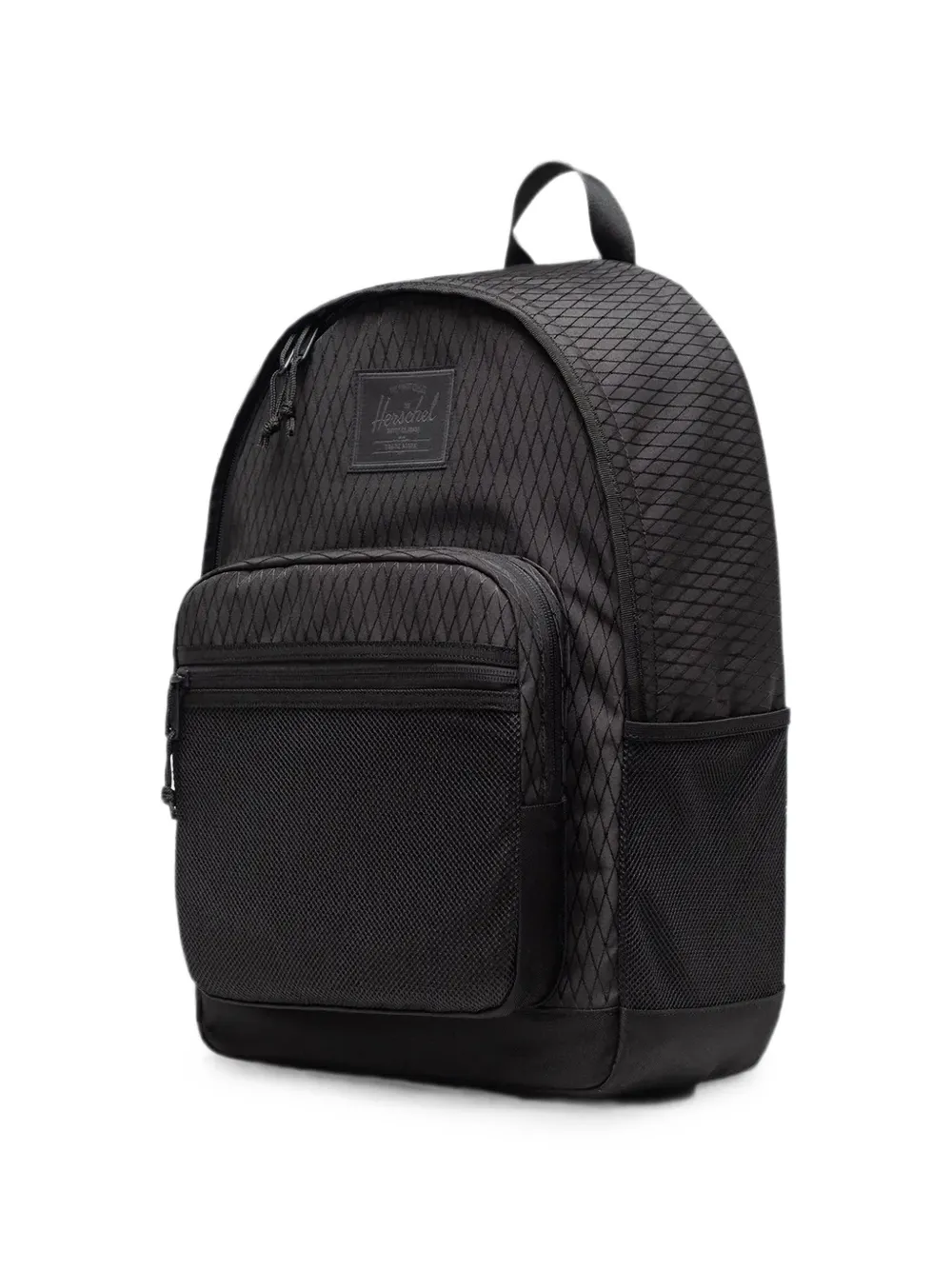 Herschel Supply Co. Kaine 28 L gewatteerde rugzak met ruit-patroon en mesh vlak Zwart