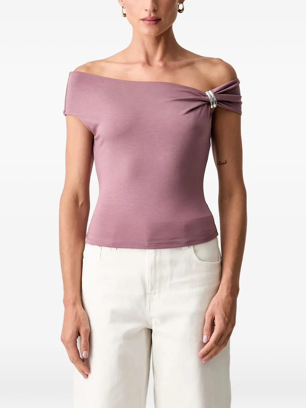 GUESS USA off-shoulder jewel top - Rosa