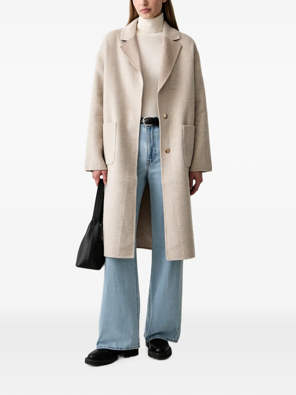 Joseph Ribkoff check-pattern reversible coat Beige