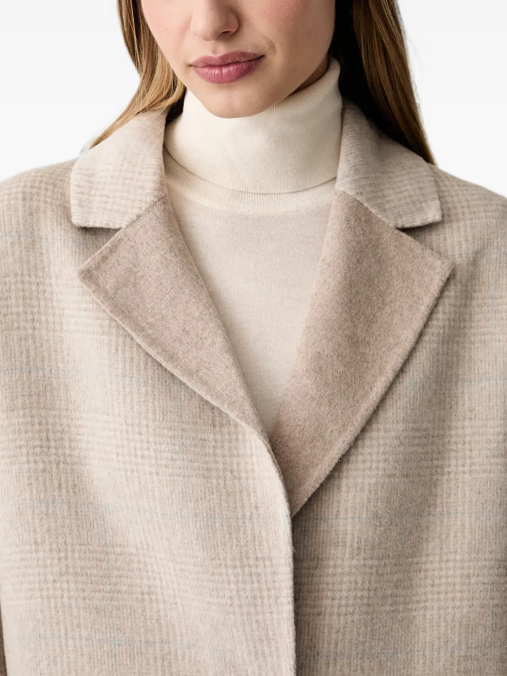 Joseph Ribkoff check-pattern reversible coat Beige