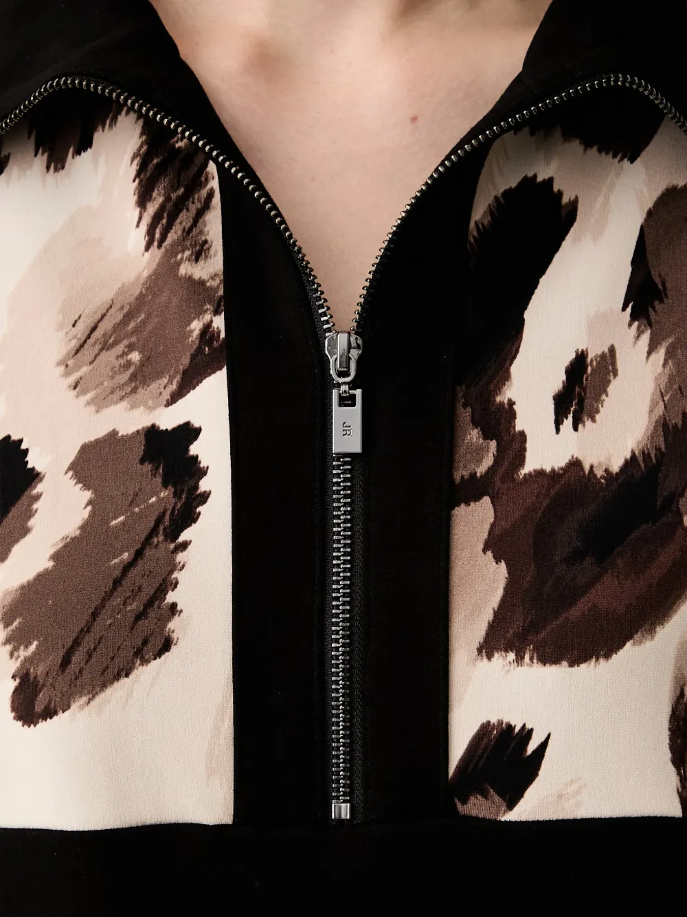 Joseph Ribkoff leopard-print colour-block top Zwart
