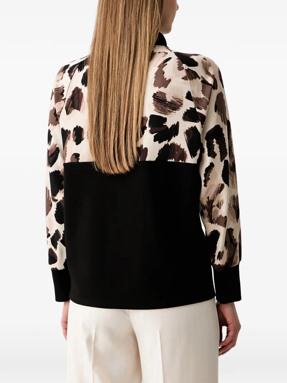 Joseph Ribkoff leopard-print colour-block top Zwart
