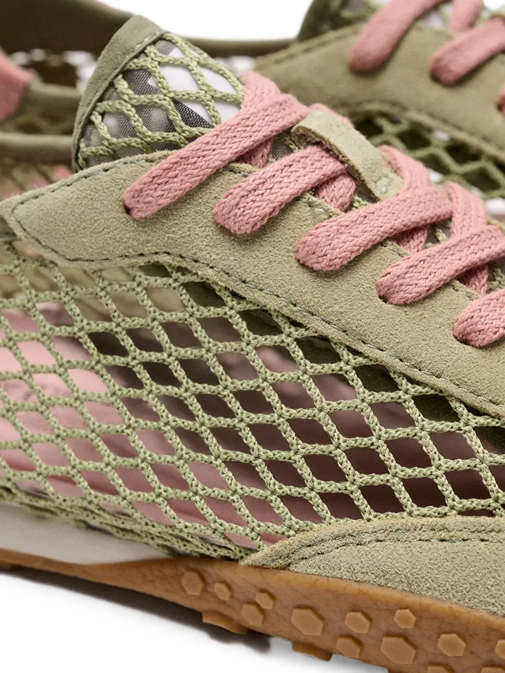 Hoff Bridge Fishnet mesh panelled sneakers Groen