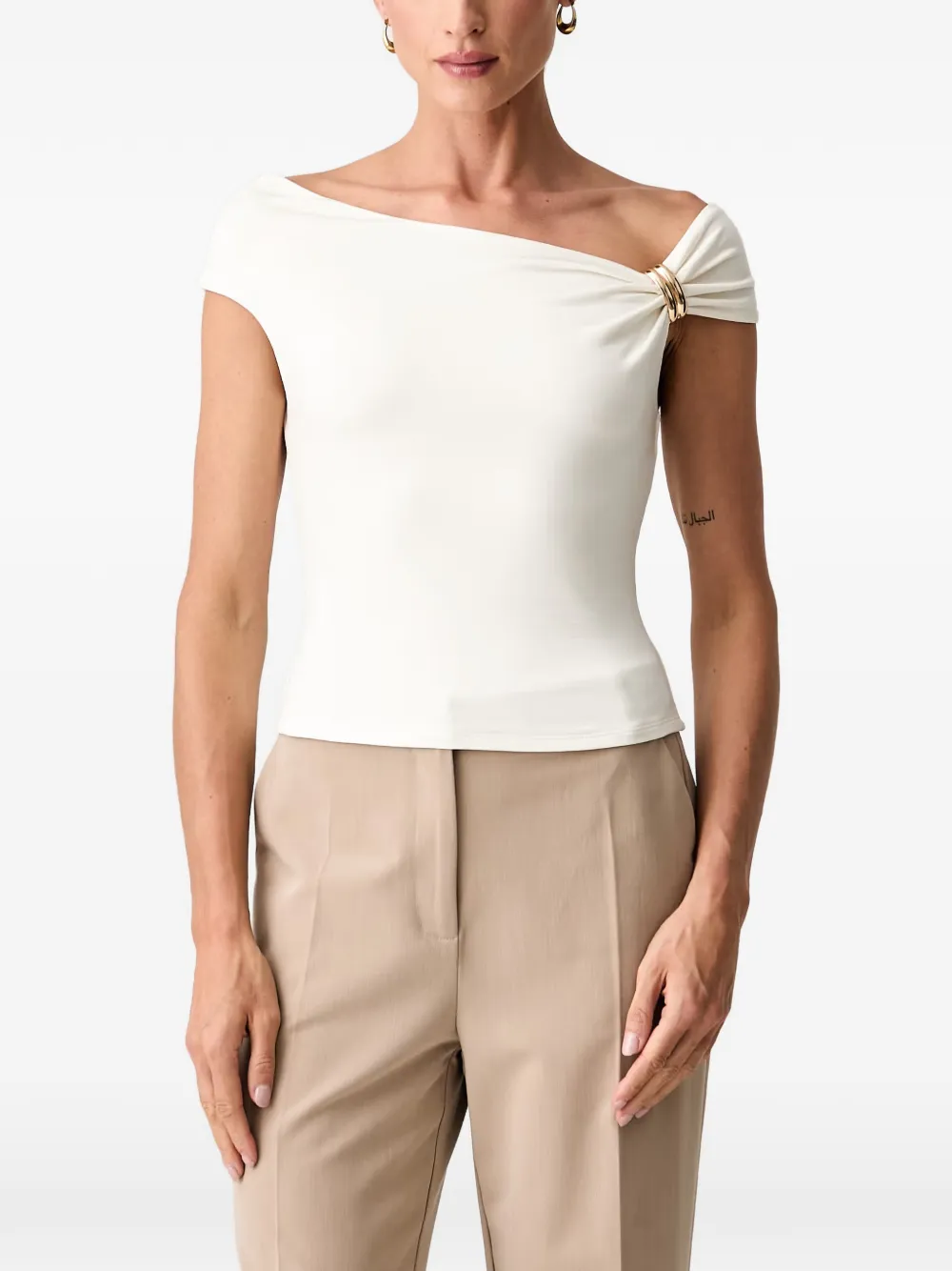 GUESS USA off-shoulder jewel top - Weiß