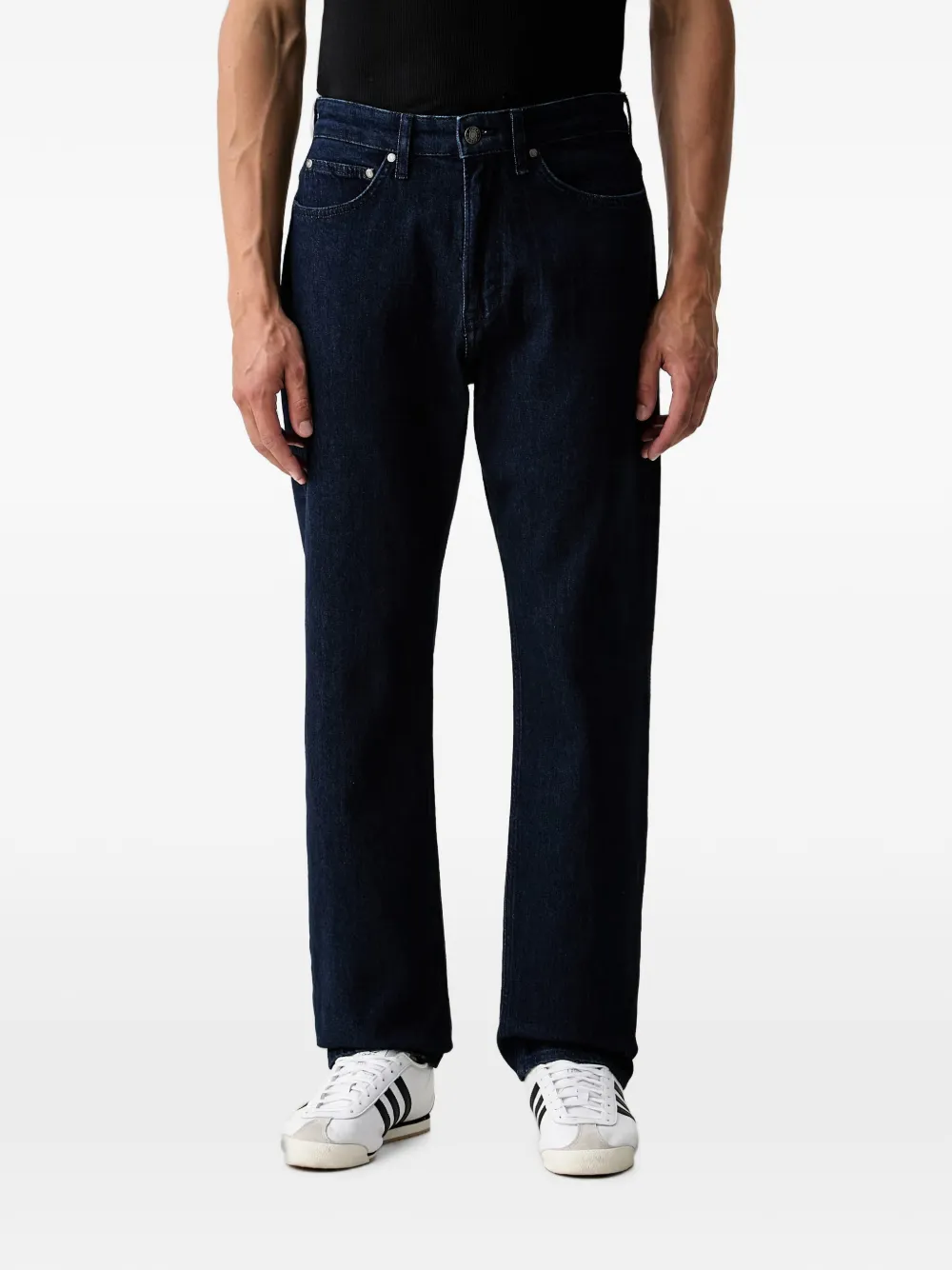 Joop! logo-patch straight-leg jeans - Blu
