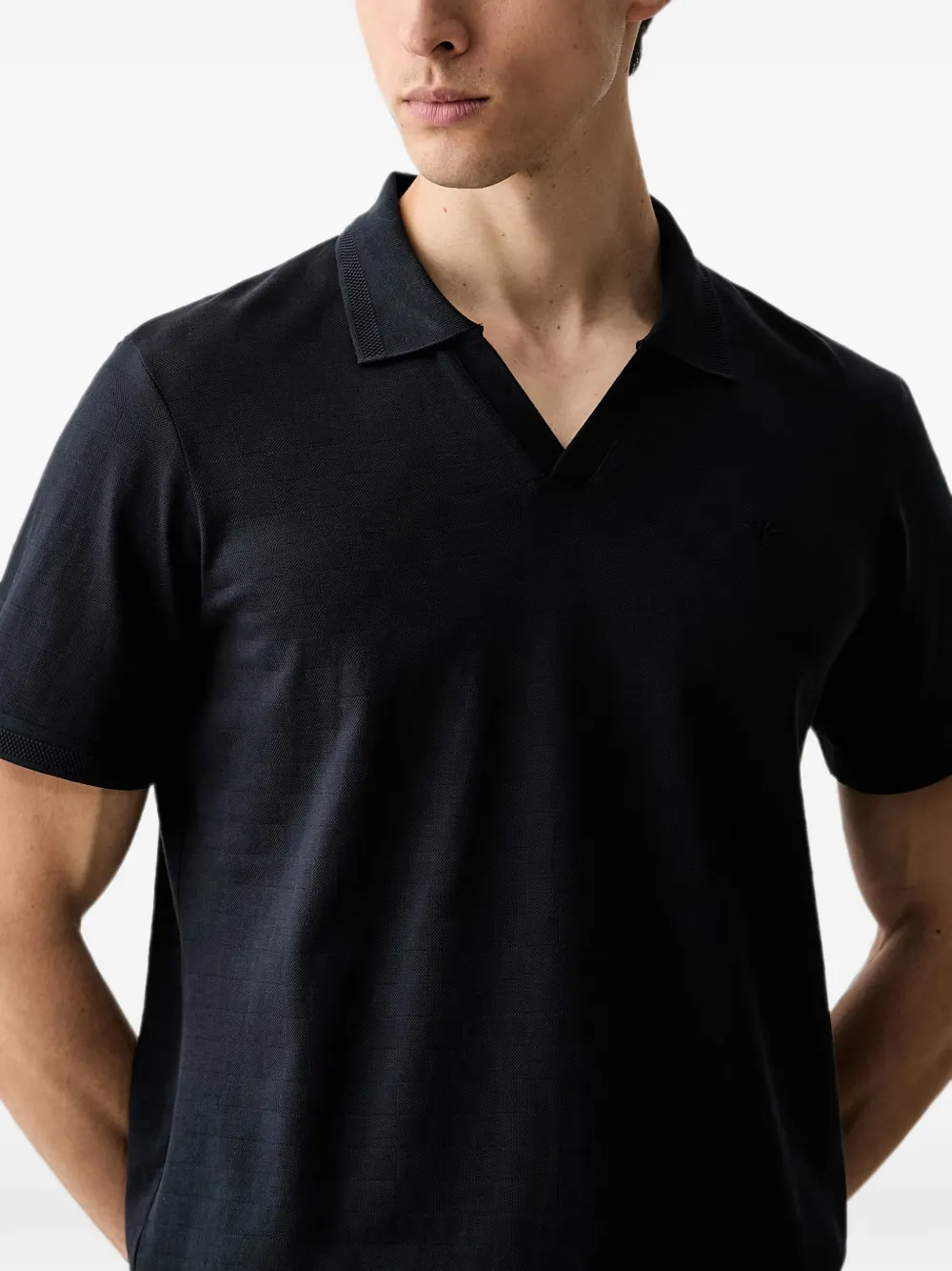 Joop Check-pattern V-neck T-shirt In Blue