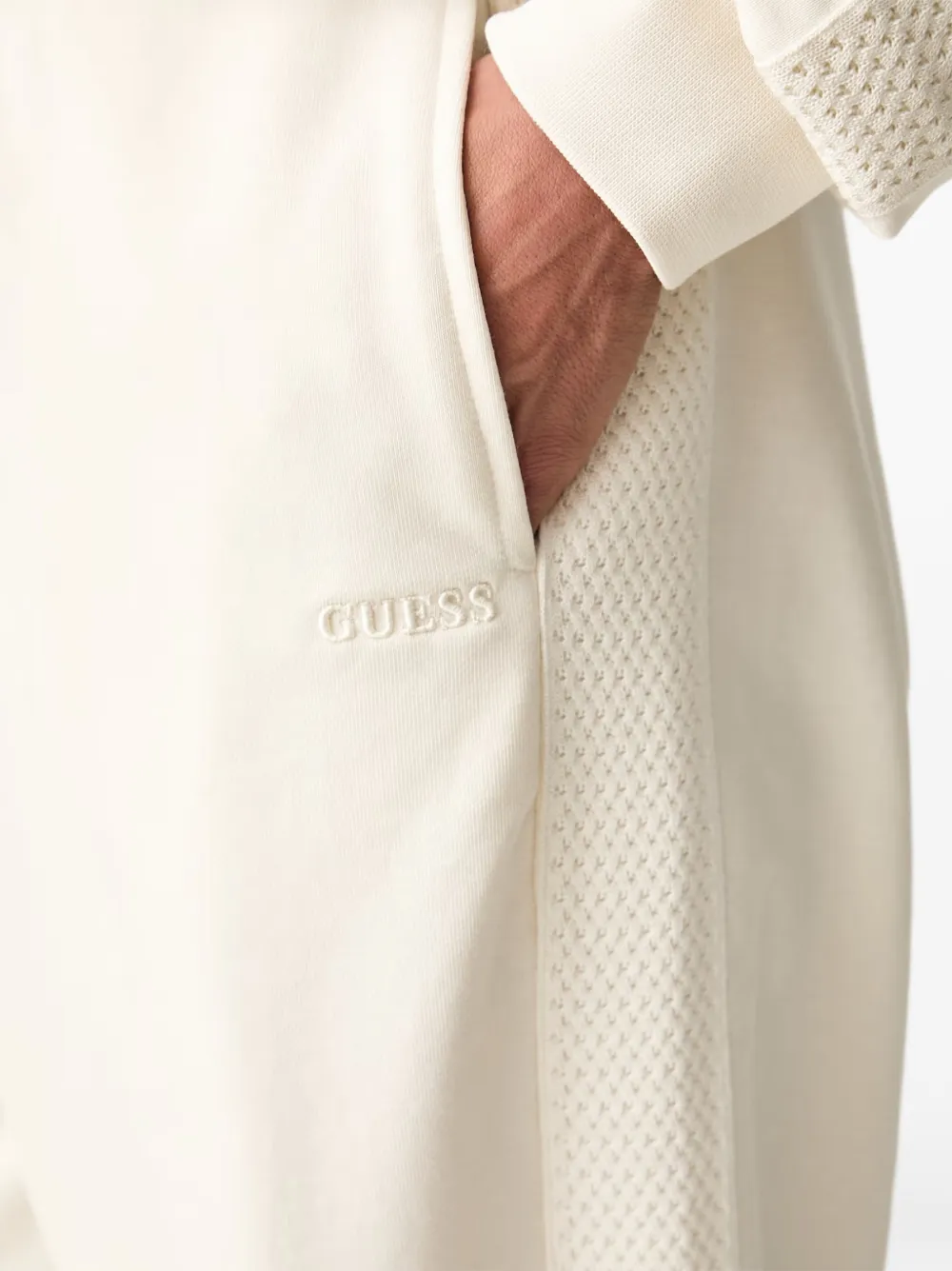 GUESS USA Trainingsbroek met geborduurd logo Wit