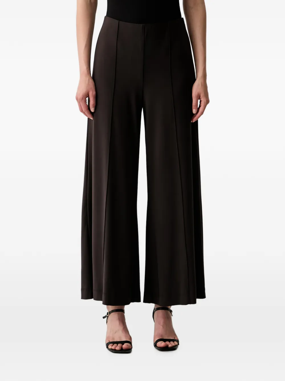 Joseph Ribkoff Pintuck-detail Palazzo Pants In Brown