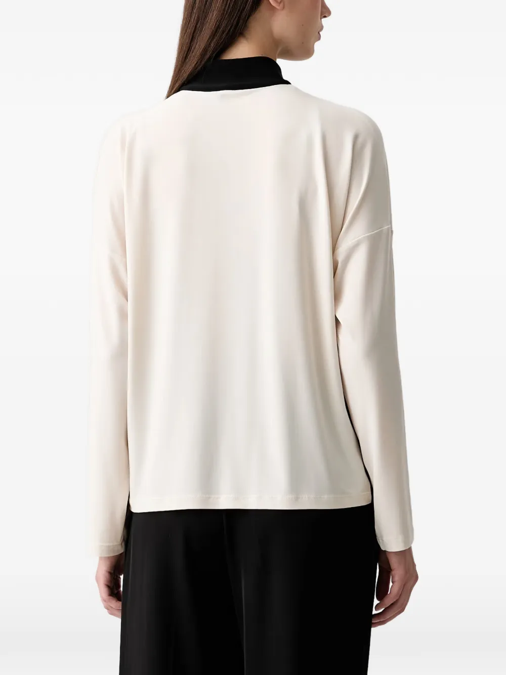 Joseph Ribkoff Tweekleurige blouse met rits Beige