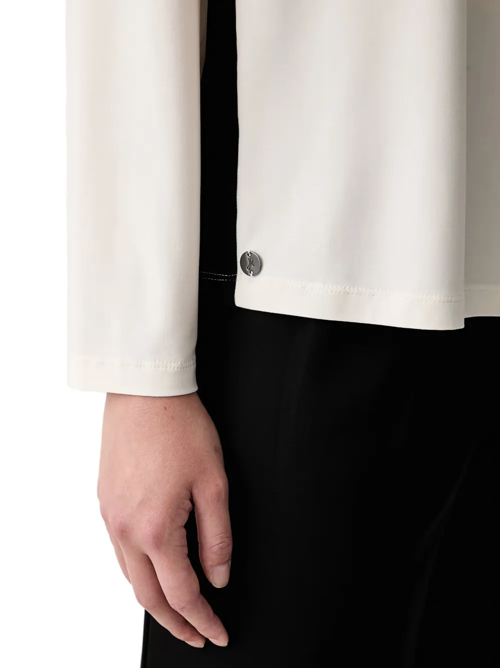 Joseph Ribkoff Tweekleurige blouse met rits Beige