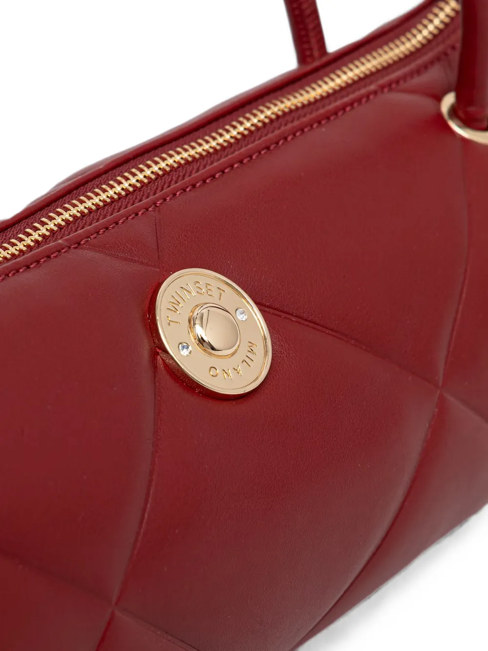 TWINSET Leren schoudertas Rood