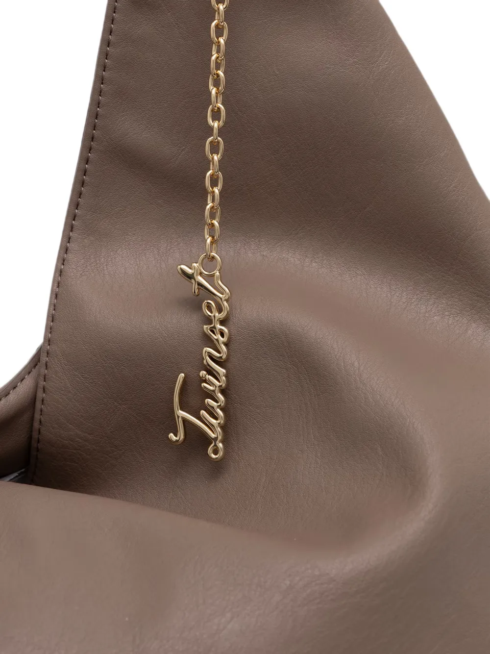 TWINSET Kleine shopper met logo-bedel Bruin