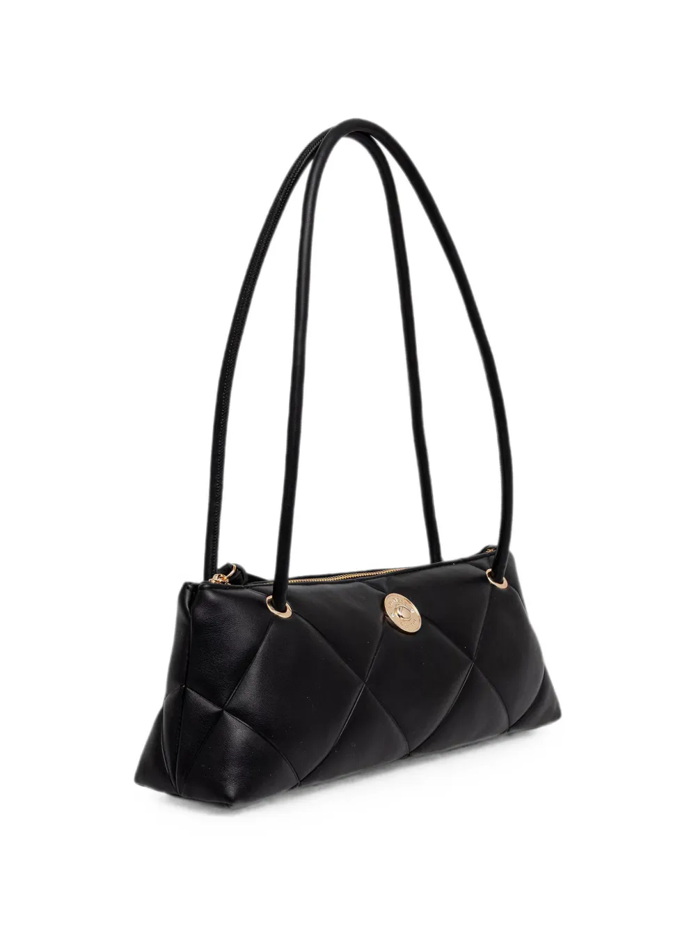 TWINSET quilted bowler bag with logo Zwart