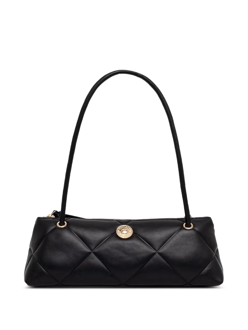 TWINSET quilted bowler bag with logo - Schwarz