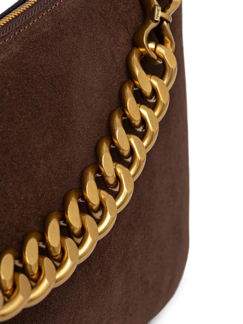 TWINSET Suède shopper met ketting Bruin