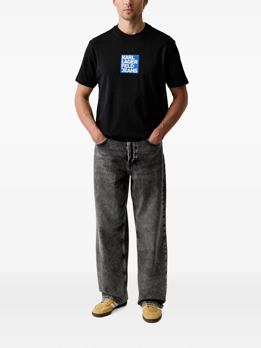 Karl Lagerfeld Jeans T-shirt met logoprint Zwart