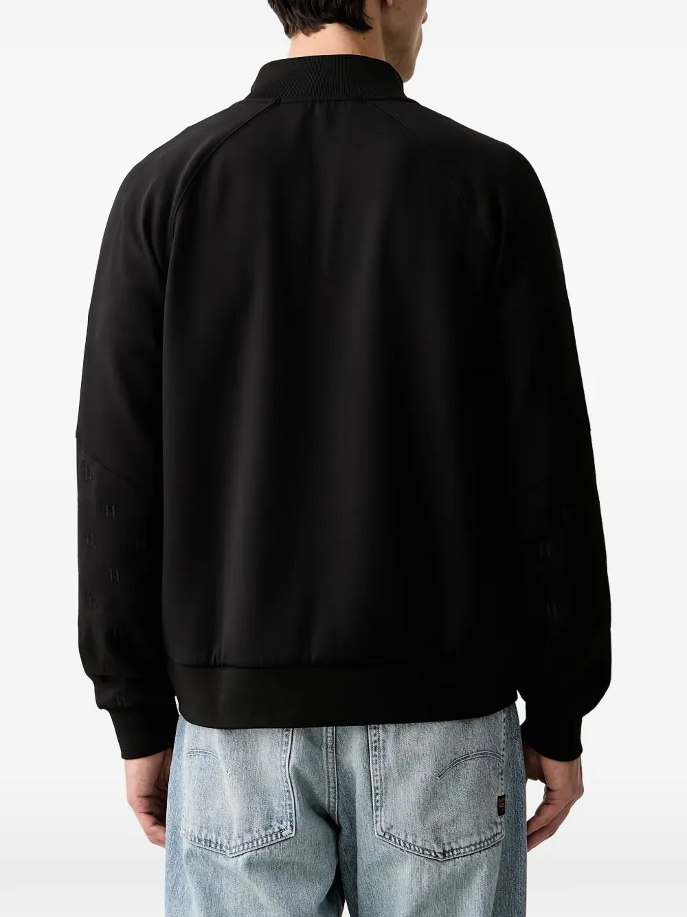 Karl Lagerfeld Sweater met monogram-patroon en rits Zwart