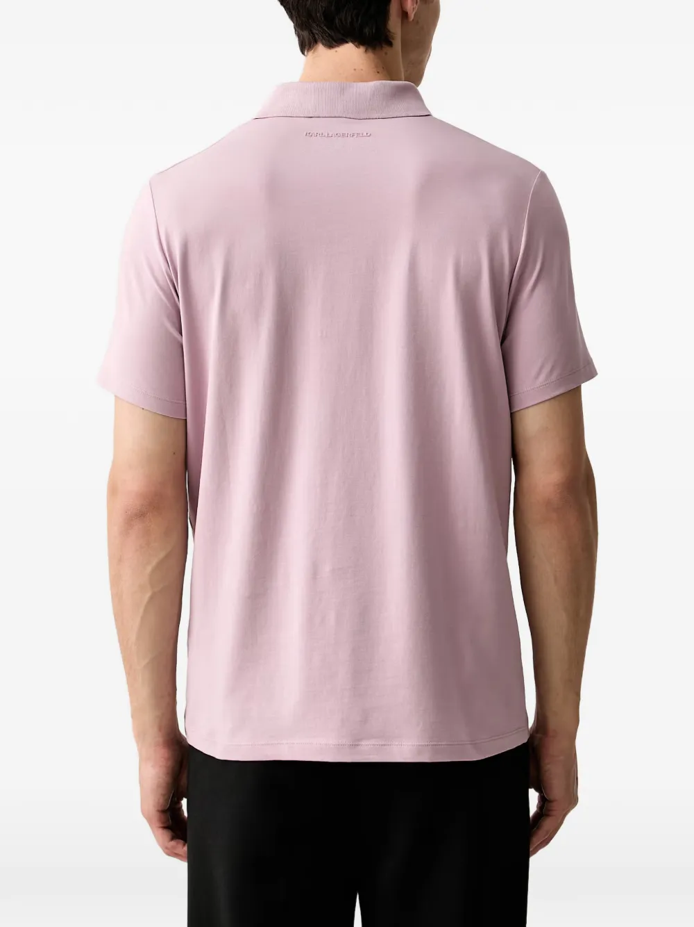 Karl Lagerfeld logo-embroidered polo shirt Roze