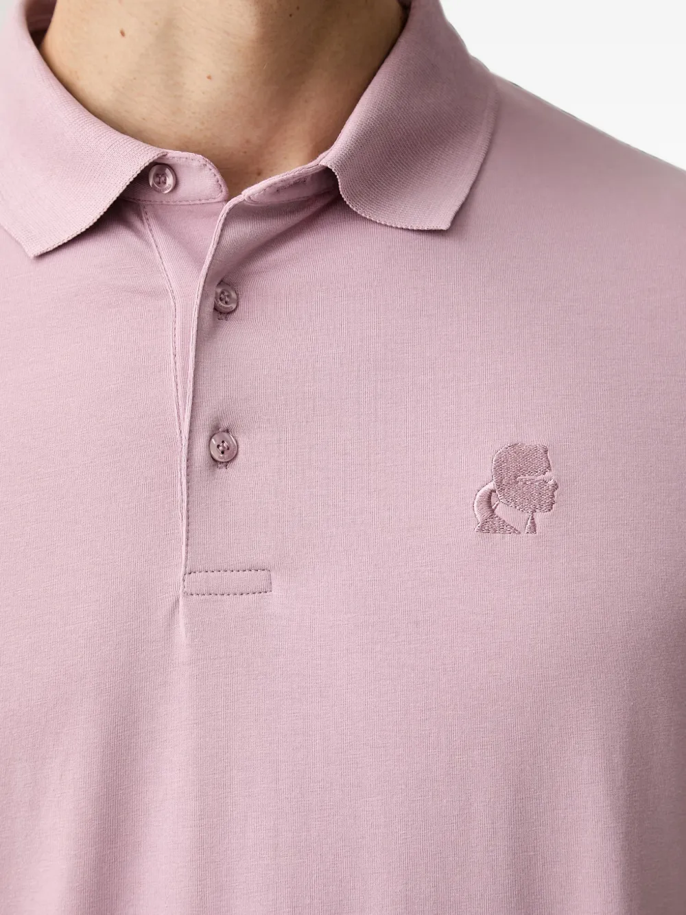 Karl Lagerfeld logo-embroidered polo shirt Roze