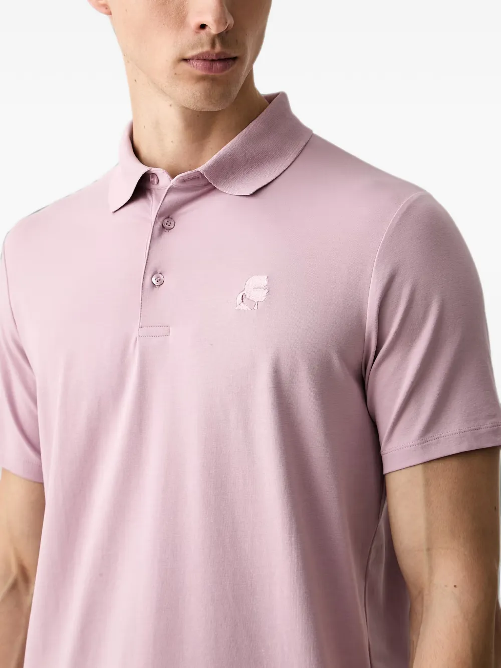 Karl Lagerfeld logo-embroidered polo shirt Roze