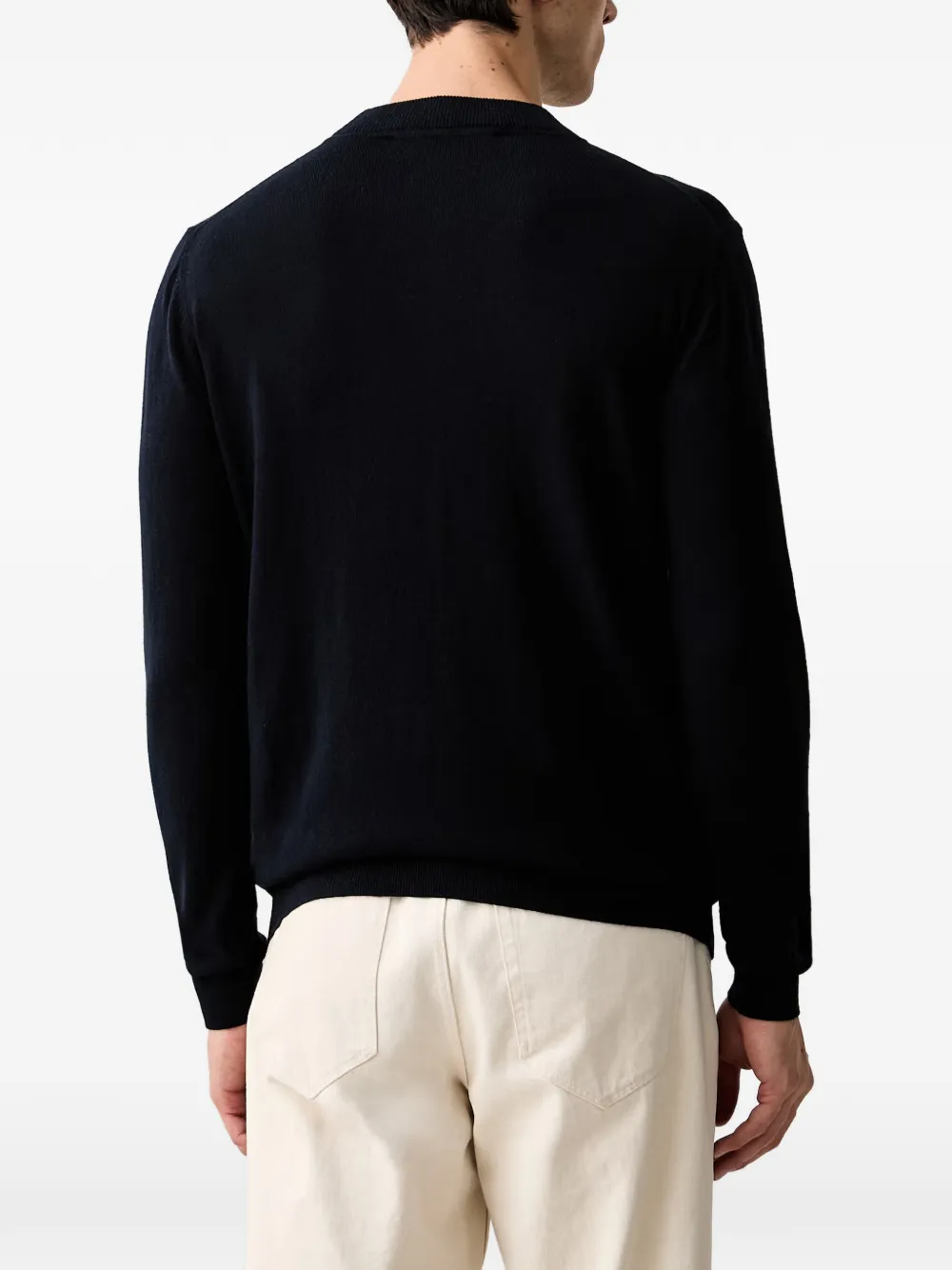 Karl Lagerfeld logo-embroidered sweater Blauw