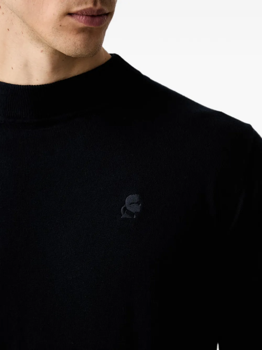Karl Lagerfeld logo-embroidered sweater Blauw