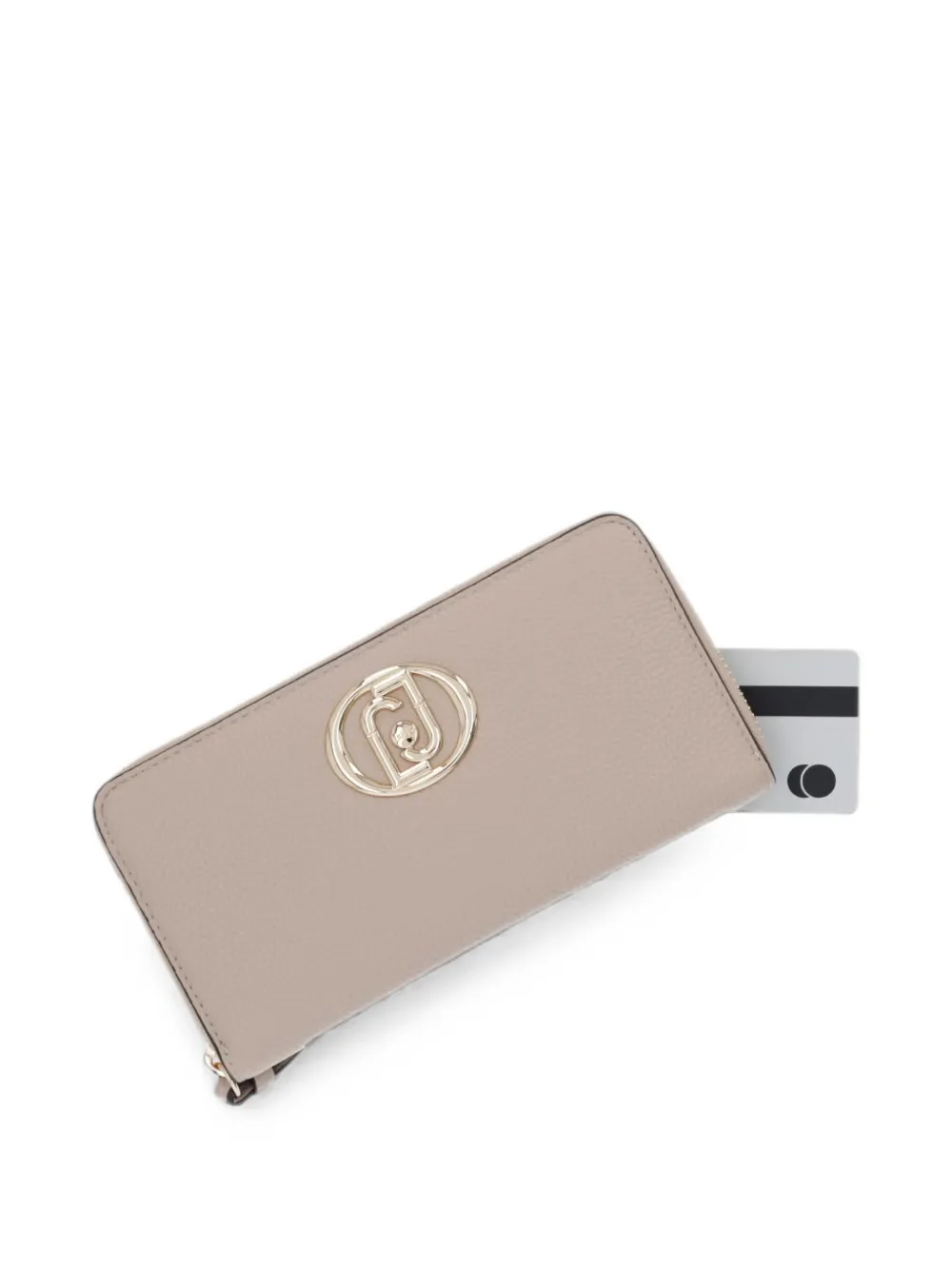 LIU JO Portemonnee met logo-plakkaat en kiezel-effect Beige