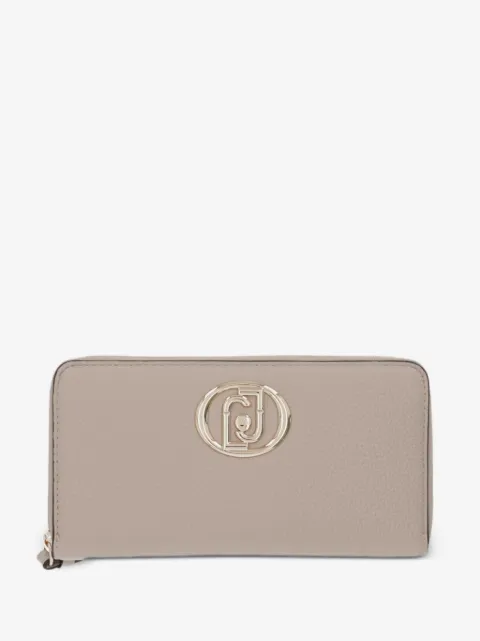 LIU JO logo-plaque pebbled-effect wallet