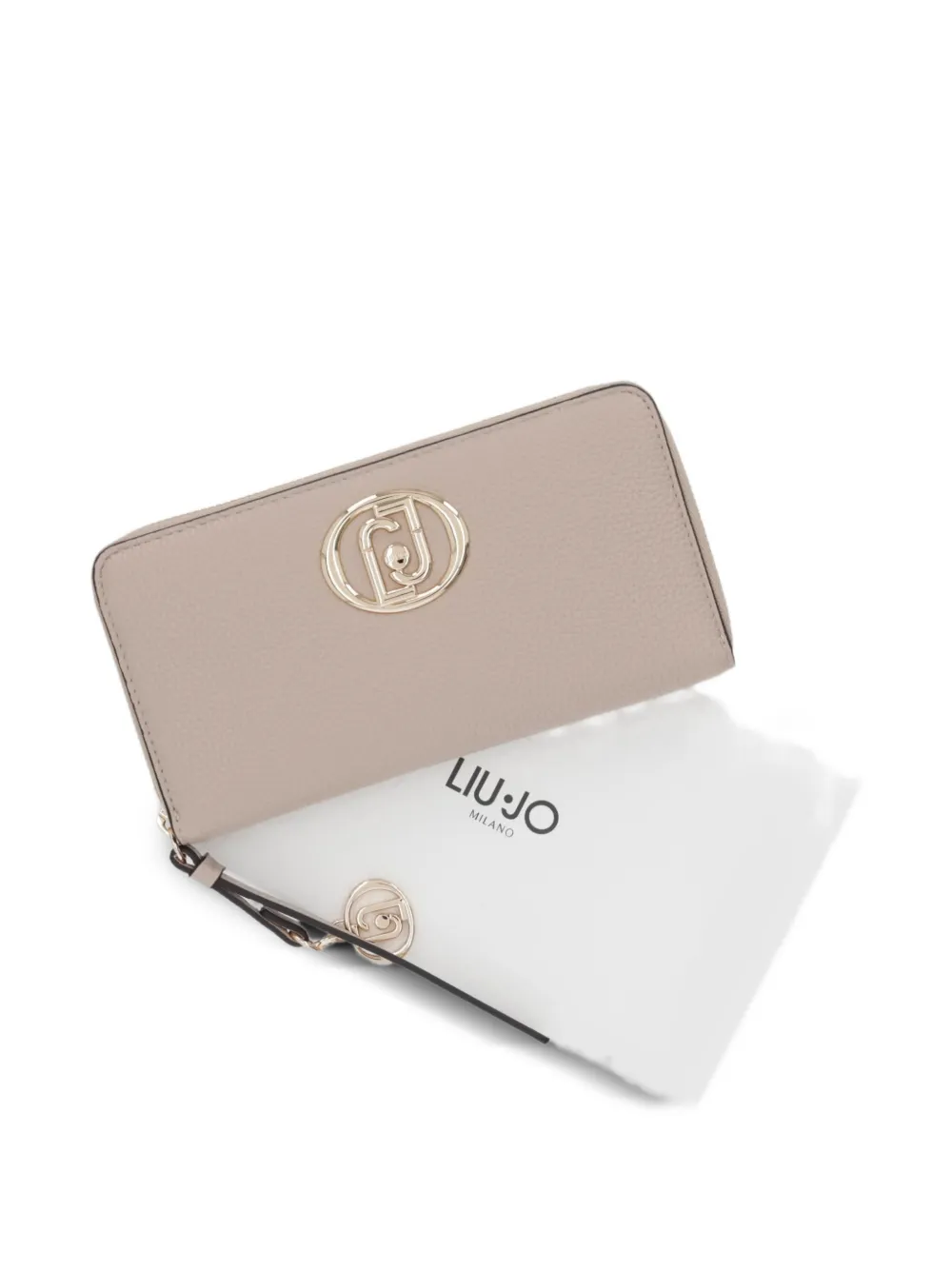 LIU JO Portemonnee met logo-plakkaat en kiezel-effect Beige