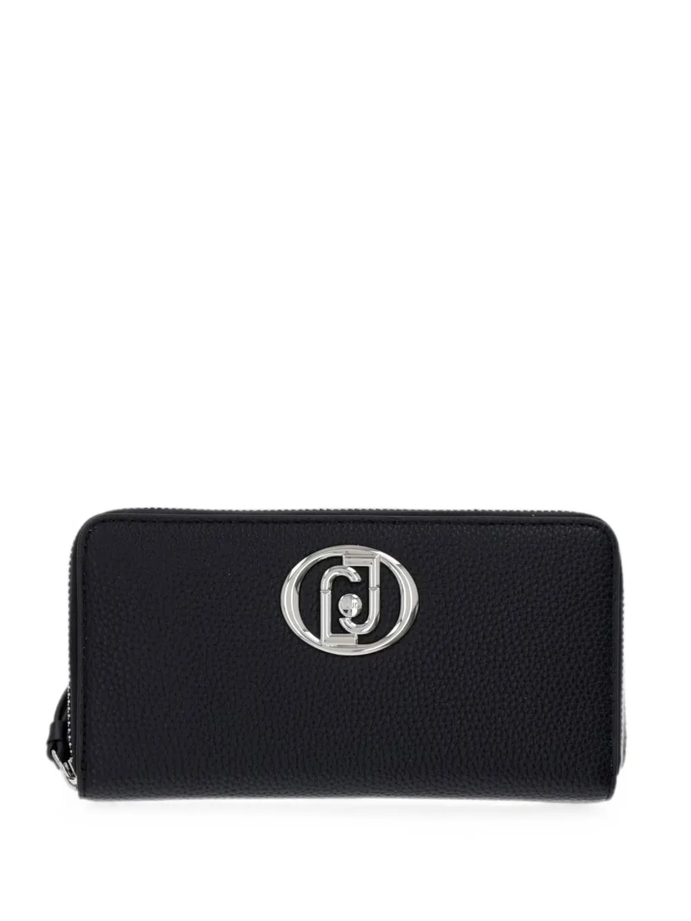 LIU JO logo-plaque pebbled-effect wallet - Nero