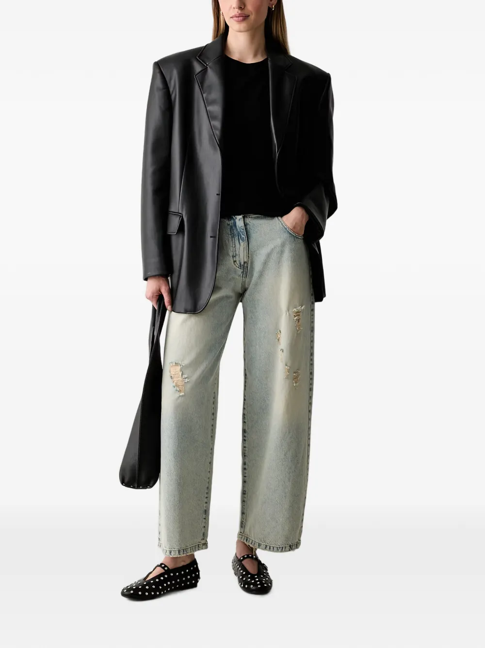 LIU JO T-shirt met logo van stras Zwart