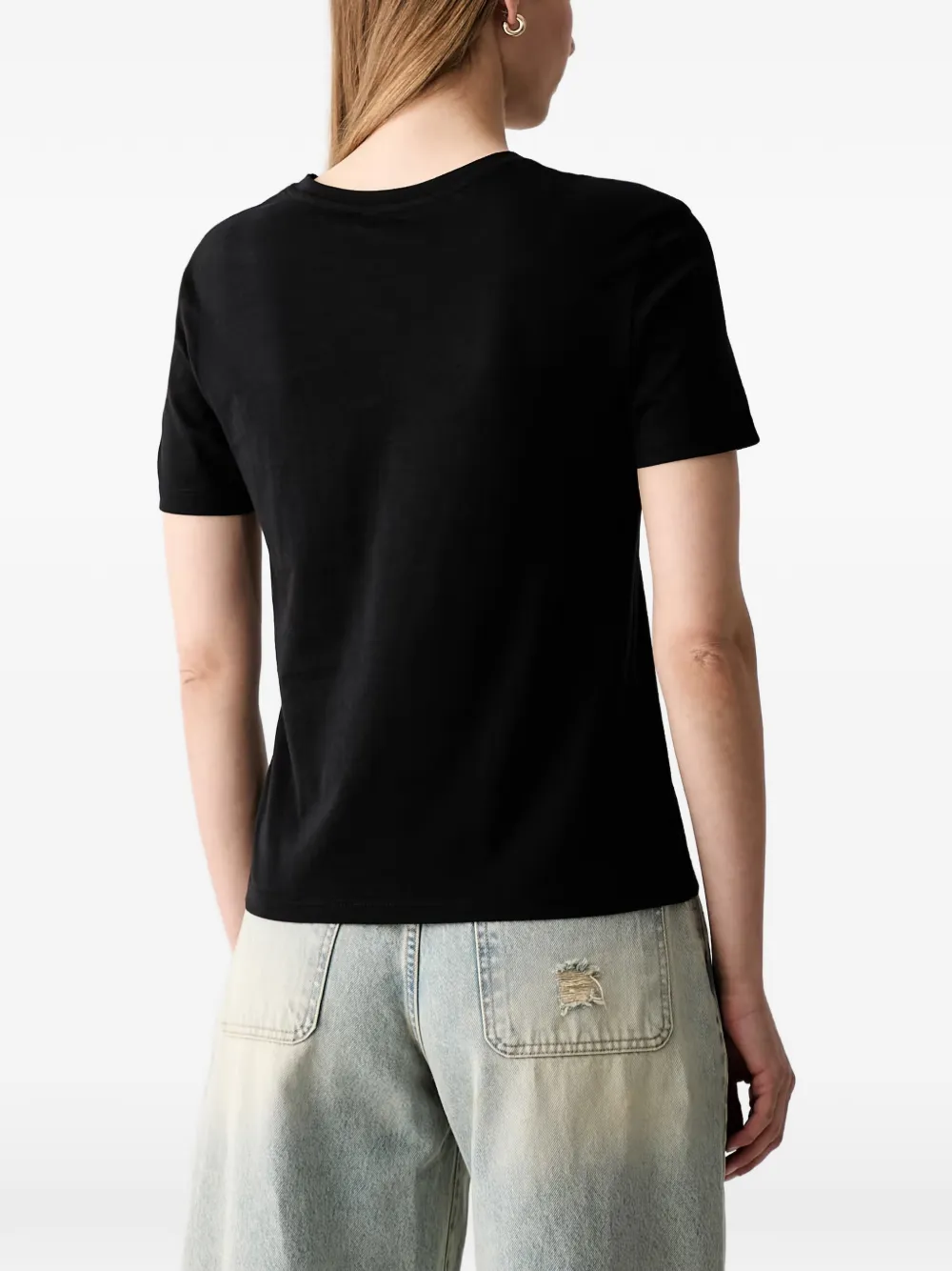 LIU JO T-shirt met logo van stras Zwart